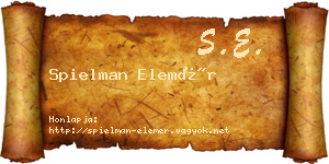 Spielman Elemér névjegykártya